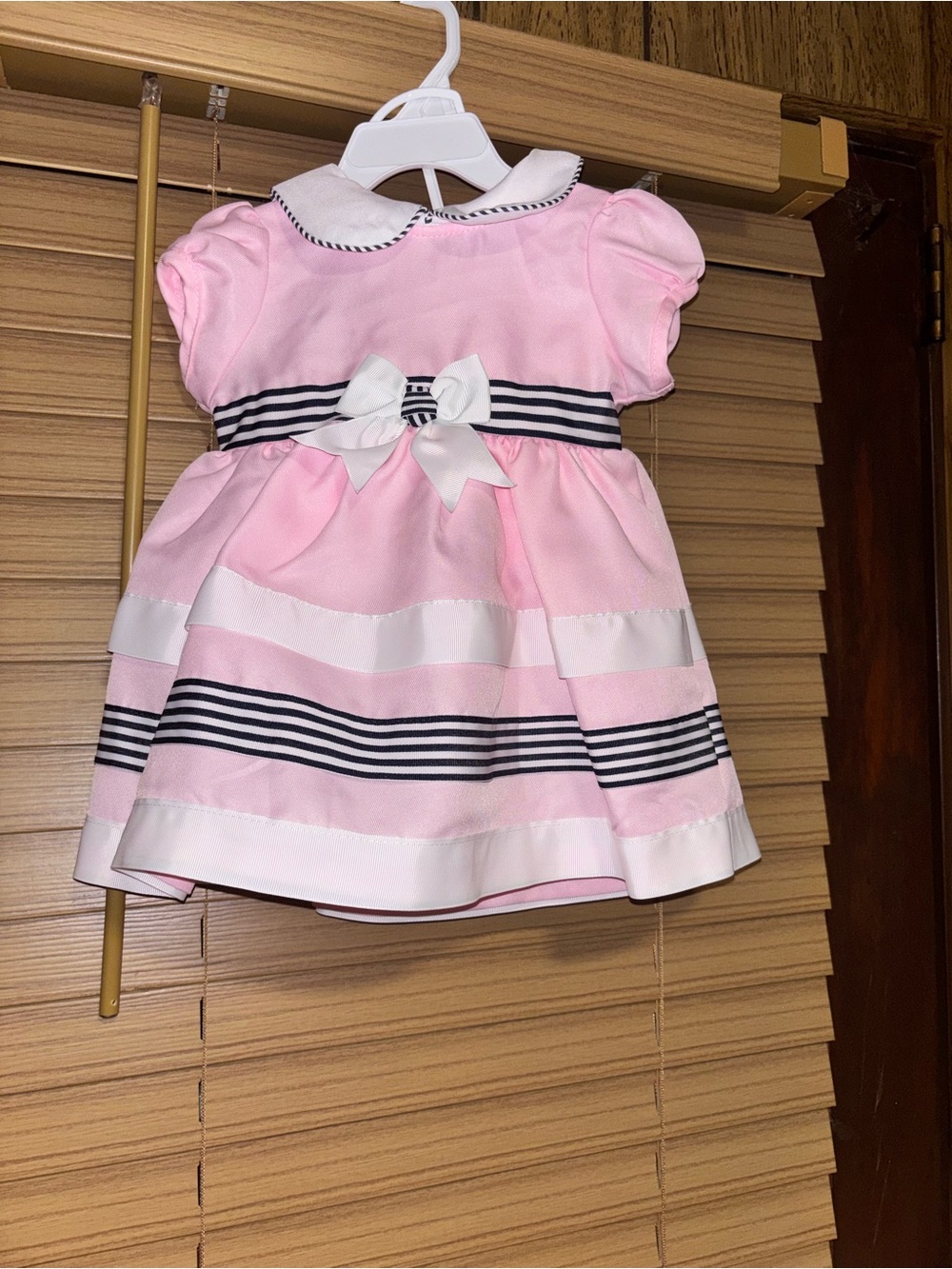 NWT Rare Editions Pink Nautical Sailor Dress 3pc Set 3-6M